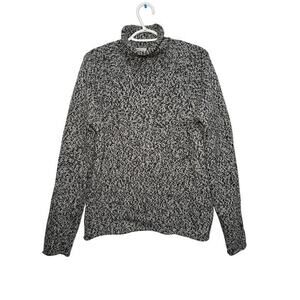 J Crew mock neck heavy fisherman sweater women small quiet luxury preppy classic